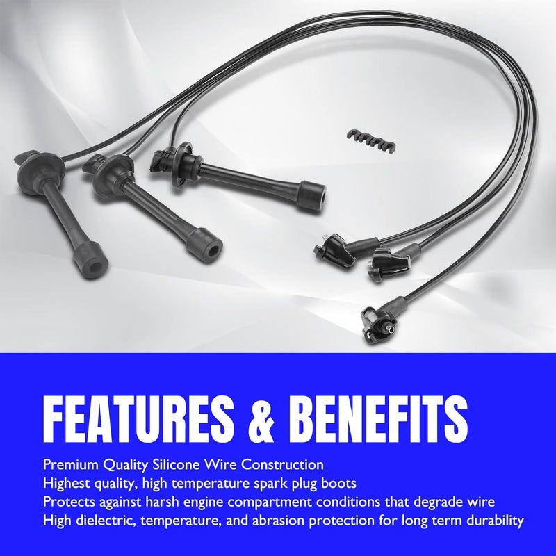 OXCANO 6324 3 قطع أسلاك شمعات الإشعال متوافقة مع لكزس ES300 1996 1997 1998 1999 2000 2001، تويوتا أفالون 1996 1997 1998 1999، كامري 1996-2001، سيينا 1998-2000، سولارا 1999-2003 - V6 3.0L بنزين - Image 4